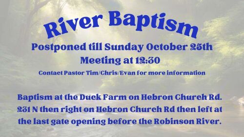 River Baptism October 2026